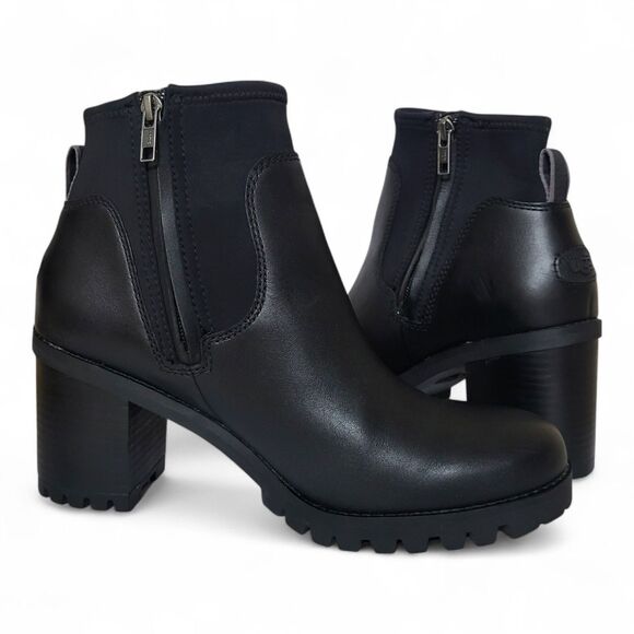 UGG Black Leather Winter Boots - Picture 5 of 9